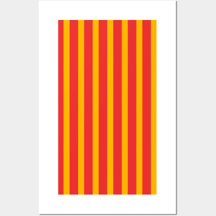 Abu | Red and Orange Stripes Pattern Posters and Art